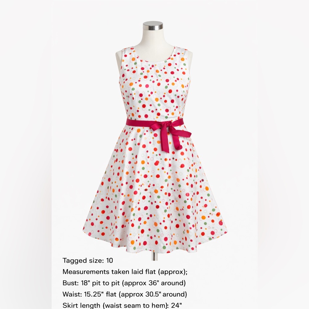 Sag Harbor Multicolor Polka Dot Dress size 10